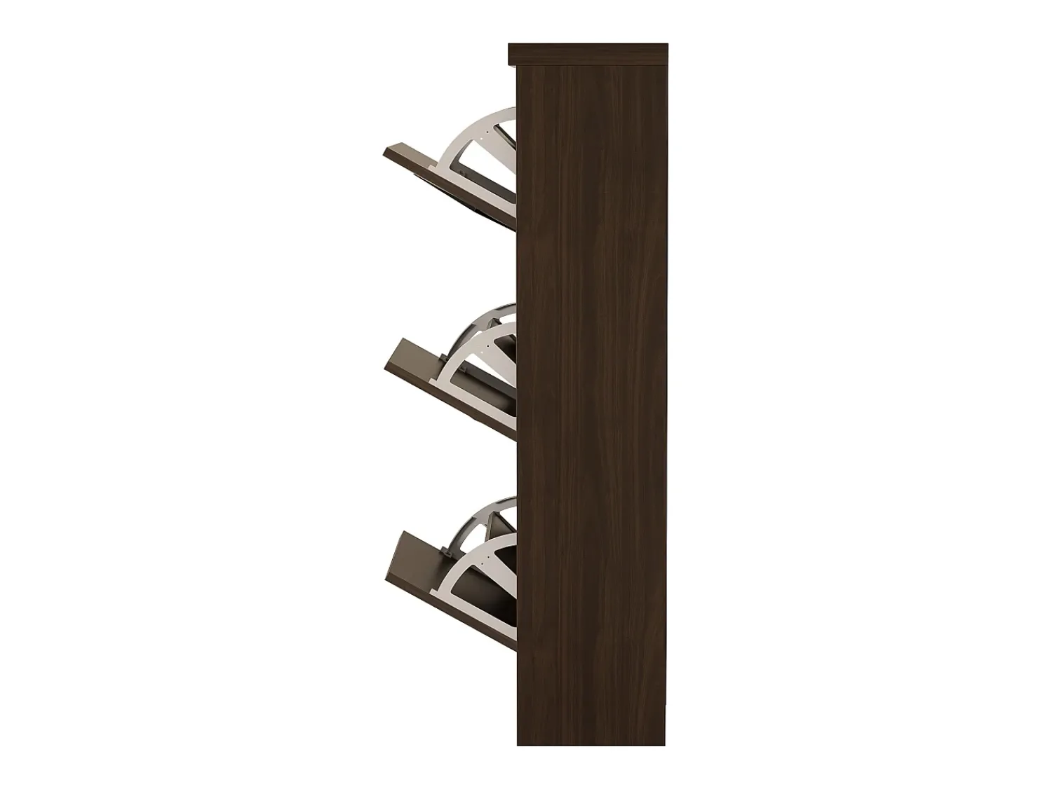 Hauss Spole Sapateira com 3 portas basculantes, 54x25x115 cm - Estilo vintage em madeira castanha escura^ Móvel De Arrumação|Sapateira