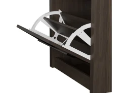 Hauss Spole Sapateira com 3 portas basculantes, 54x25x115 cm - Estilo vintage em madeira castanha escura^ Móvel De Arrumação|Sapateira