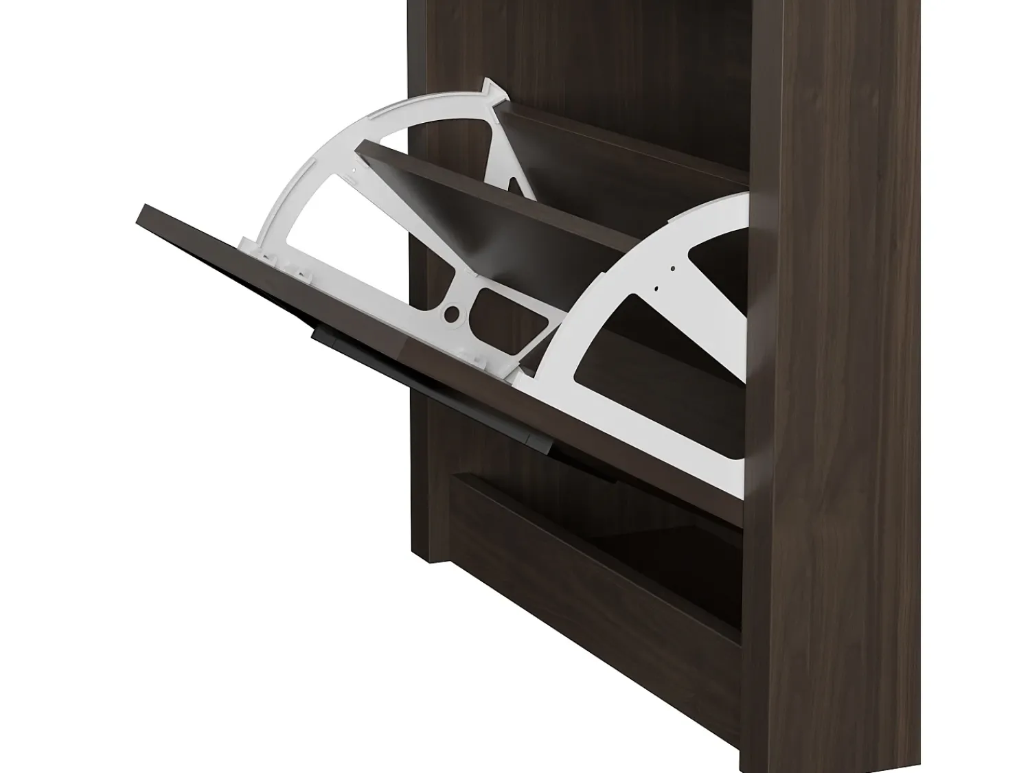 Hauss Spole Sapateira com 3 portas basculantes, 54x25x115 cm - Estilo vintage em madeira castanha escura^ Móvel De Arrumação|Sapateira