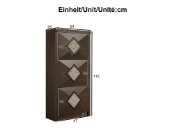 Hauss Spole Sapateira com 3 portas basculantes, 54x25x115 cm - Estilo vintage em madeira castanha escura^ Móvel De Arrumação|Sapateira
