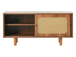 Discount Hauss Spole Sapateira com 2 portas de correr - Prateleiras ajustáveis- Cor natural Natural escuro