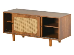 Discount Hauss Spole Sapateira com 2 portas de correr - Prateleiras ajustáveis- Cor natural Natural escuro