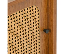 Discount Hauss Spole Sapateira com 2 portas de correr - Prateleiras ajustáveis- Cor natural Natural escuro