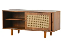 Discount Hauss Spole Sapateira com 2 portas de correr - Prateleiras ajustáveis- Cor natural Natural escuro