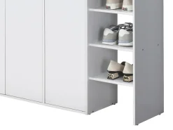 Móvel De Arrumação|Sapateira|Vente-unique Sapateira com 3 portas e 3 nichos branco e natural claro - SKAIDO Natural claro / Branco