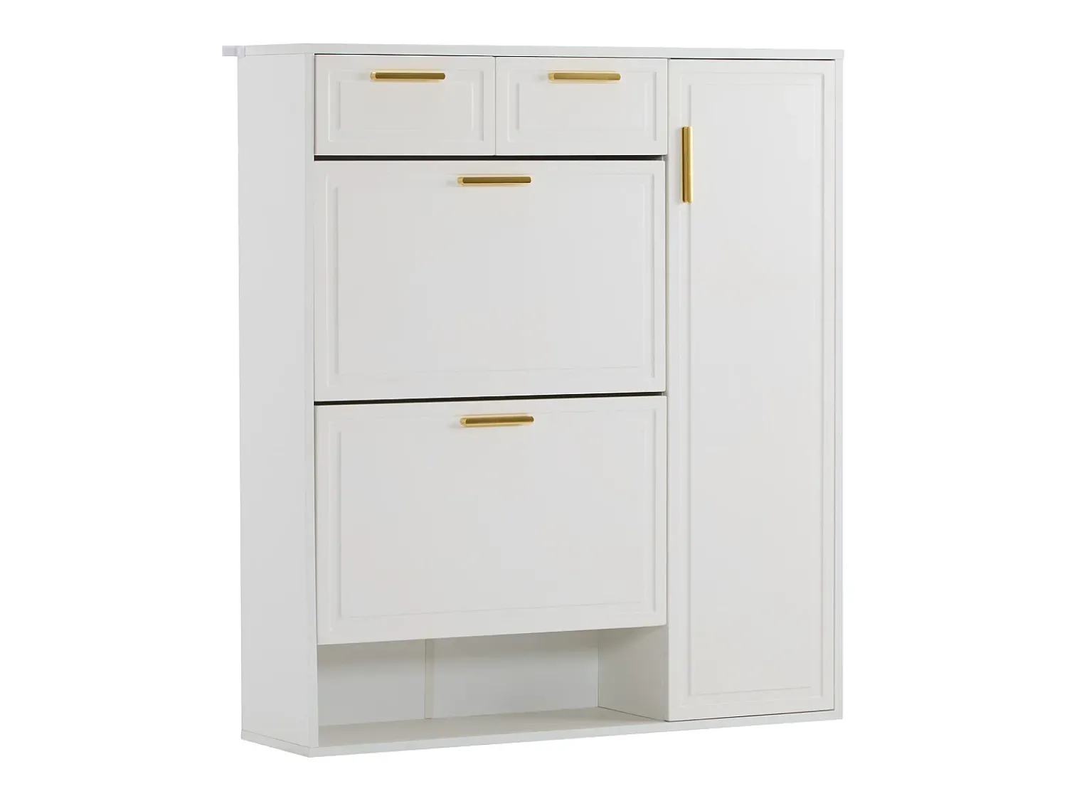Móvel De Arrumação|Sapateira*Merax Sapateira com 3 portas e 2 gavetas - 95 x 24 x 107,5 cm - Prateleiras reguláveis - Aglomerado - Branco