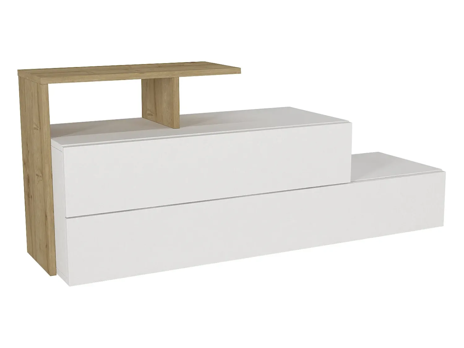 Vente-unique Sapateira com 2 portas e 1 prateleira - Branco e Natural - DAVISTA^ Móvel De Arrumação|Sapateira