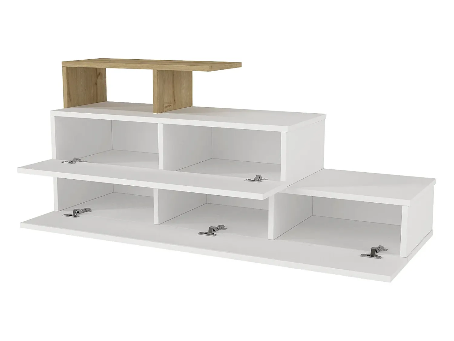 Vente-unique Sapateira com 2 portas e 1 prateleira - Branco e Natural - DAVISTA^ Móvel De Arrumação|Sapateira