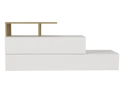 Vente-unique Sapateira com 2 portas e 1 prateleira - Branco e Natural - DAVISTA^ Móvel De Arrumação|Sapateira