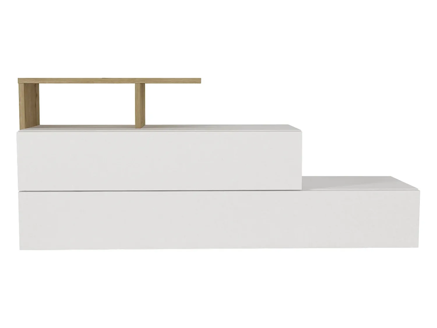 Vente-unique Sapateira com 2 portas e 1 prateleira - Branco e Natural - DAVISTA^ Móvel De Arrumação|Sapateira