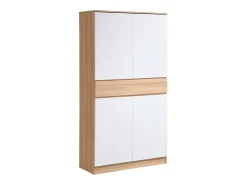 Móvel De Arrumação|Sapateira|Vente-unique Sapateira com 4 portas e 1 gaveta branco e natural - COVIANA Natural claro / Branco