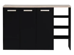 Hot Vente-unique Sapateira com 3 portas e 3 nichos preto e natural claro - SKAIDO Preto / Natural claro