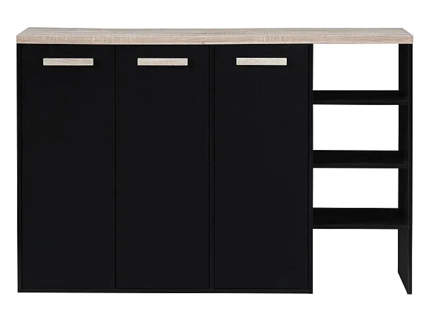 Hot Vente-unique Sapateira com 3 portas e 3 nichos preto e natural claro - SKAIDO Preto / Natural claro