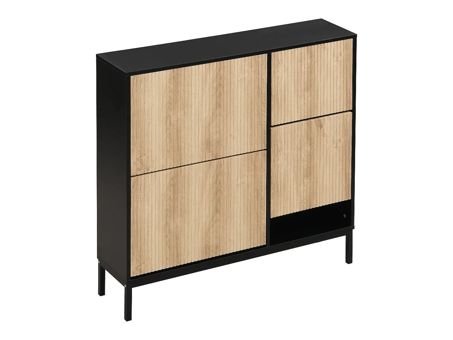 Sale Hauss Spole Sapateira com 3 portas e banco embutido - e natural Preto