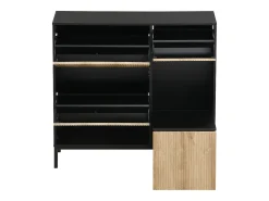 Sale Hauss Spole Sapateira com 3 portas e banco embutido - e natural Preto