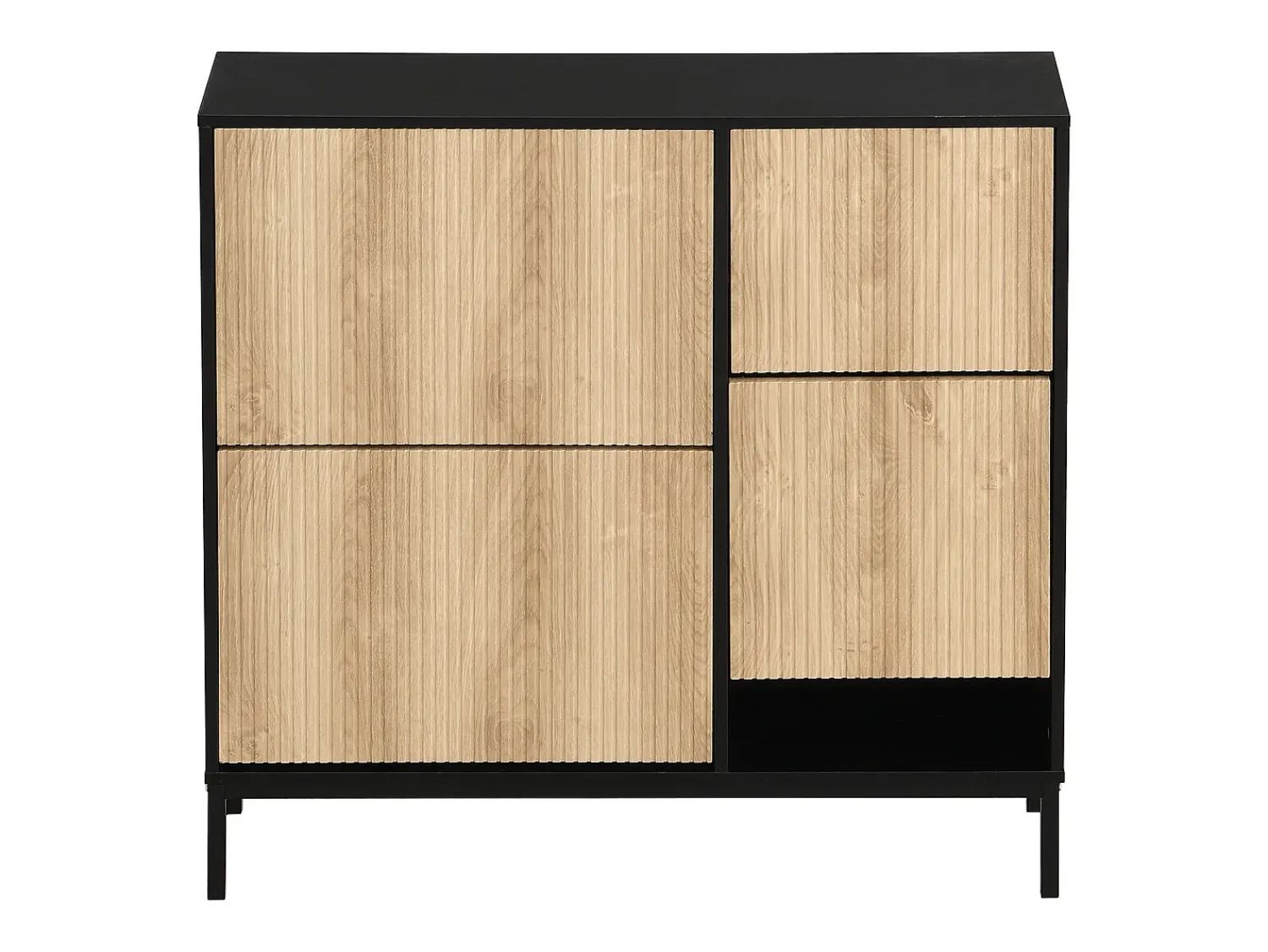 Sale Hauss Spole Sapateira com 3 portas e banco embutido - e natural Preto