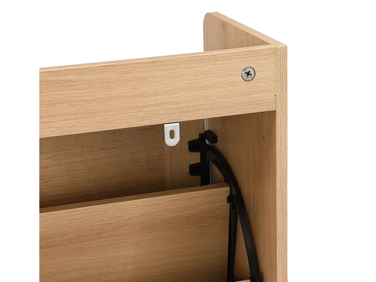 Móvel De Arrumação|Sapateira*Hauss Spole Sapateira com 4 portas em rattan - Base em metal - Cor carvalho claro Natural claro
