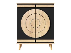 Best Hauss Spole Sapateira com 2 portas redondas geométricas - e bege claro Preto