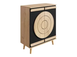 Best Hauss Spole Sapateira com 2 portas redondas geométricas - e bege claro Preto