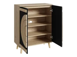 Best Hauss Spole Sapateira com 2 portas redondas geométricas - e bege claro Preto
