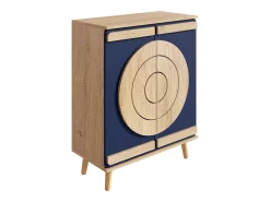 Móvel De Arrumação|Sapateira*Hauss Spole Sapateira com 2 portas redondas geométricas - e bege claro Azul