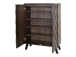 Discount Hauss Spole Sapateira com 5 prateleiras em madeira escura, 80 x 35,5 x 110 cm - prateleiras ajustáveis Natural escuro