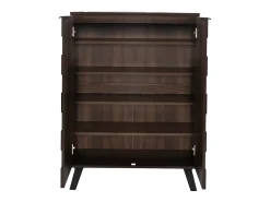 Discount Hauss Spole Sapateira com 5 prateleiras em madeira escura, 80 x 35,5 x 110 cm - prateleiras ajustáveis Natural escuro