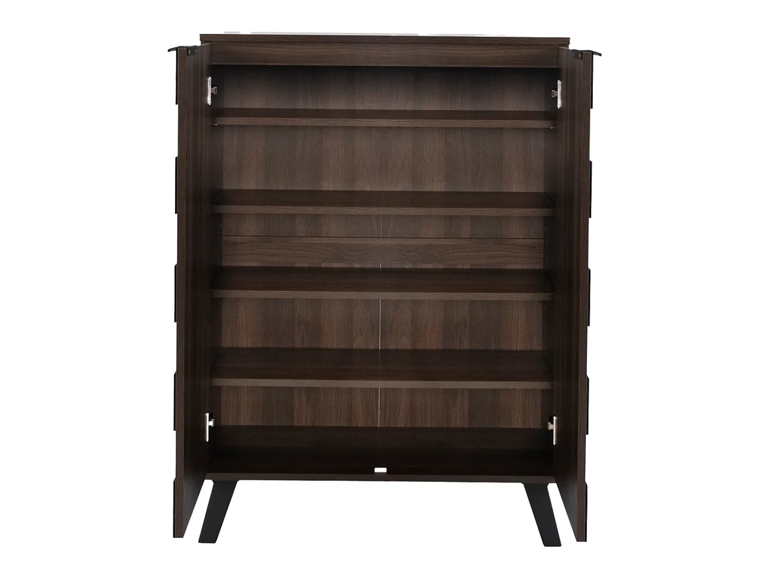 Discount Hauss Spole Sapateira com 5 prateleiras em madeira escura, 80 x 35,5 x 110 cm - prateleiras ajustáveis Natural escuro