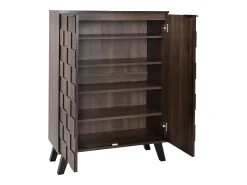 Discount Hauss Spole Sapateira com 5 prateleiras em madeira escura, 80 x 35,5 x 110 cm - prateleiras ajustáveis Natural escuro