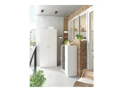 Loungitude Sapateira com 7 prateleiras, branca, 108x55x36 cm, quarto, sala de estar^ Móvel De Arrumação|Sapateira