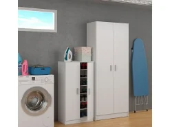 Loungitude Sapateira com 7 prateleiras, branca, 108x55x36 cm, quarto, sala de estar^ Móvel De Arrumação|Sapateira