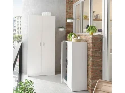 Loungitude Sapateira com 7 prateleiras, branca, 108x55x36 cm, quarto, sala de estar^ Móvel De Arrumação|Sapateira