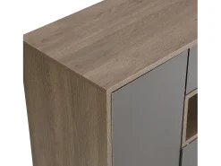 Best Merax Sapateira com bancada, 3 portas e 1 gaveta - 140 x 35 x 110 cm - Aglomerado - Cinza Cinzento