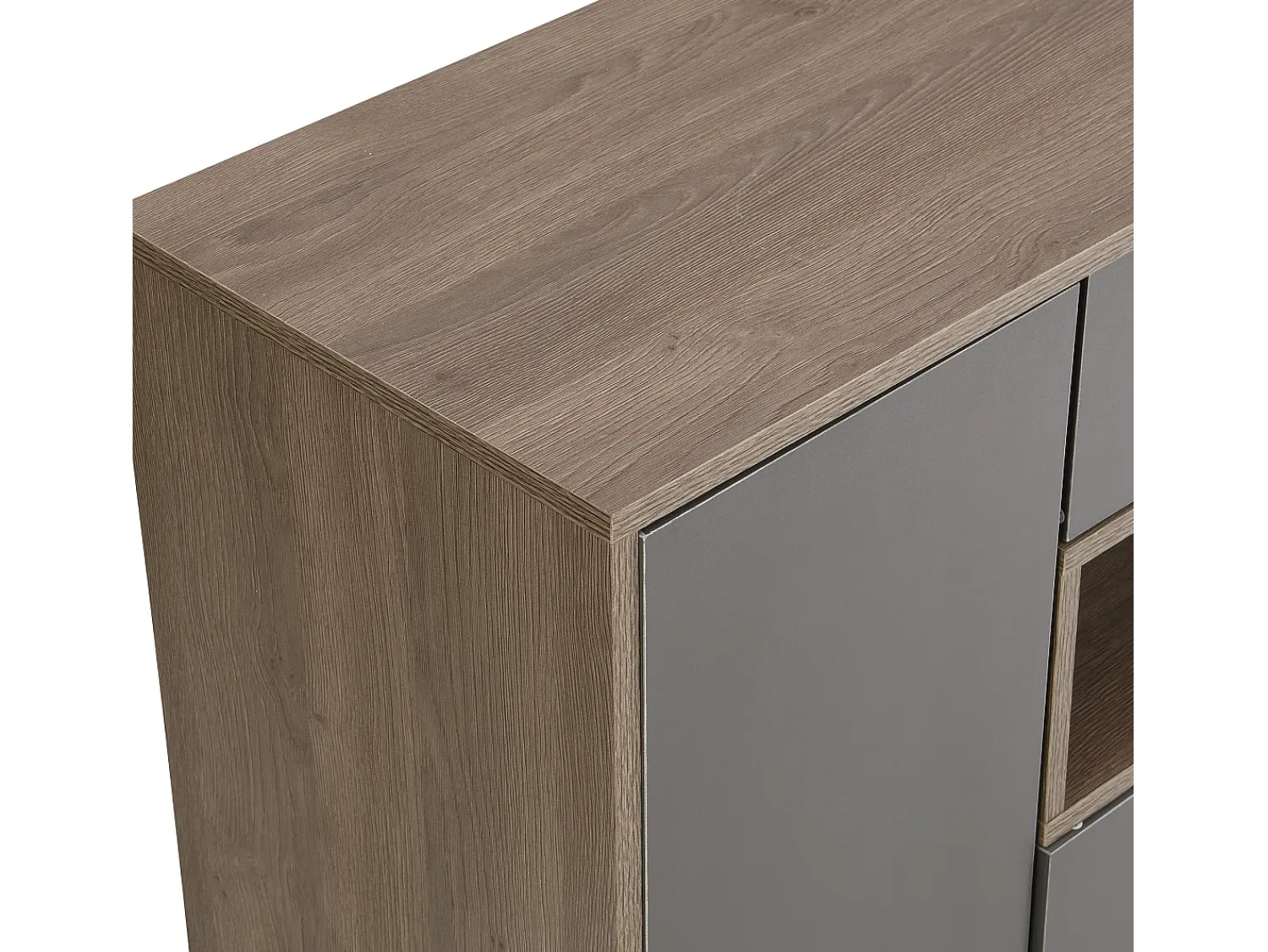 Best Merax Sapateira com bancada, 3 portas e 1 gaveta - 140 x 35 x 110 cm - Aglomerado - Cinza Cinzento
