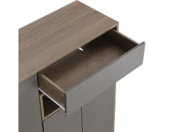 Best Merax Sapateira com bancada, 3 portas e 1 gaveta - 140 x 35 x 110 cm - Aglomerado - Cinza Cinzento