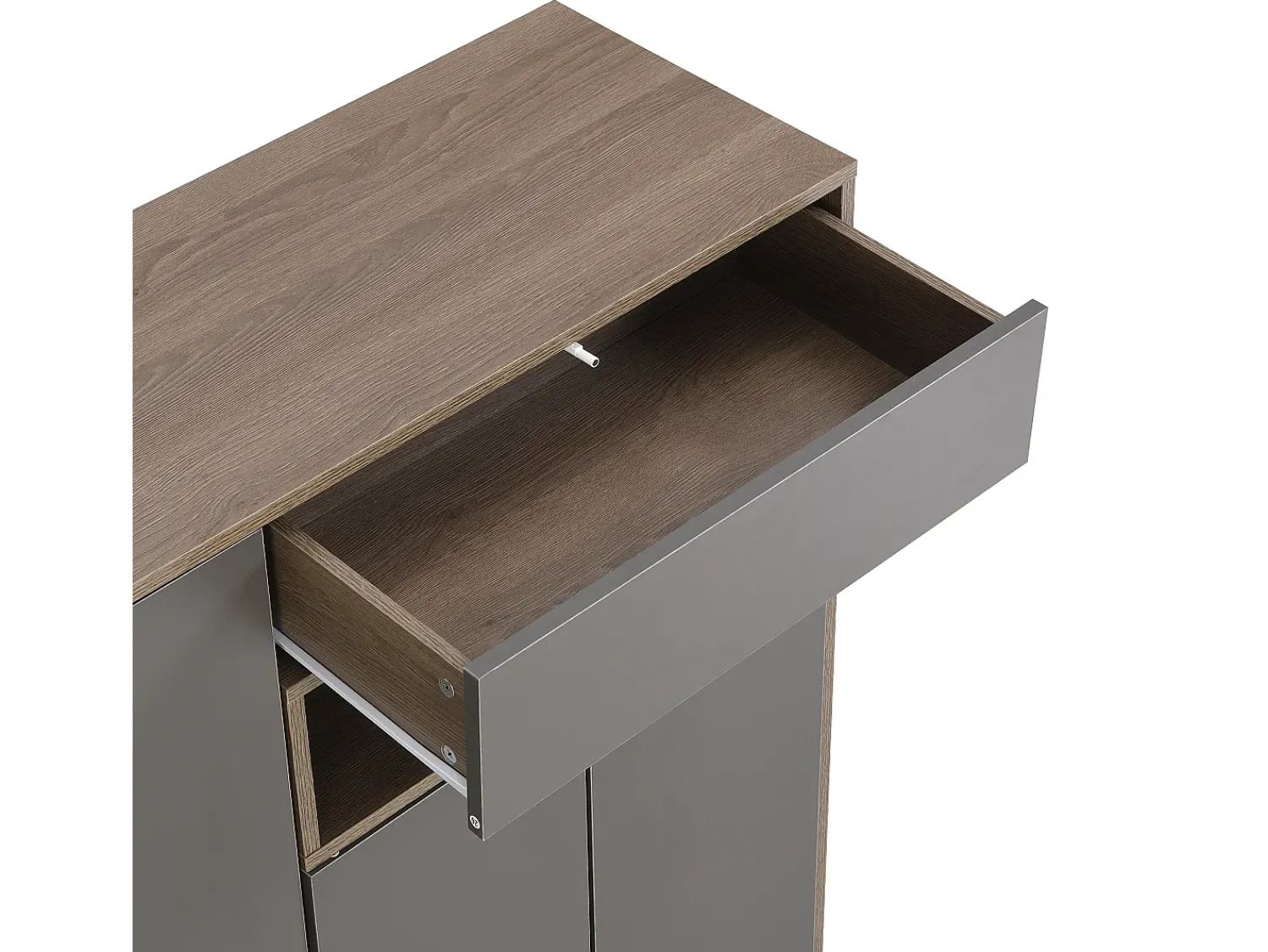 Best Merax Sapateira com bancada, 3 portas e 1 gaveta - 140 x 35 x 110 cm - Aglomerado - Cinza Cinzento