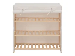Sapateira com cobertura 79x40x80 cm tecido PT430093 Branco