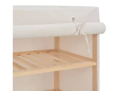 Sapateira com cobertura 79x40x80 cm tecido PT430093 Branco
