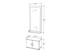 Móvel De Arrumação|Sapateira* Sapateira com espelho Como, Antracite/Branco, C 66 cm Cinza antracite