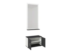 Móvel De Arrumação|Sapateira* Sapateira com espelho Como, Antracite/Branco, C 66 cm Cinza antracite