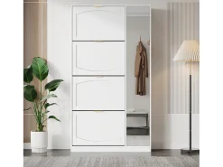 Móvel De Arrumação|Sapateira*Hauss Spole Sapateira com espelho e 5 portas - Branca 80x24x147 cm Branco