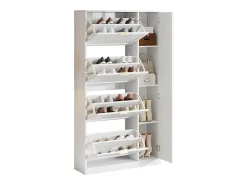 Móvel De Arrumação|Sapateira*Hauss Spole Sapateira com espelho e 5 portas - Branca 80x24x147 cm Branco