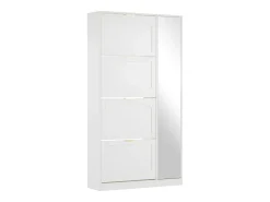 Móvel De Arrumação|Sapateira*Hauss Spole Sapateira com espelho e 5 portas - Branca 80x24x147 cm Branco