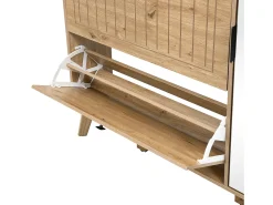 Móvel De Arrumação|Sapateira*Hauss Spole Sapateira com espelho e 4 portas - Madeira MDF - Cor da madeira Natural claro
