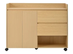 Móvel De Arrumação|Sapateira*Hauss Spole Sapateira com rodízios, 2 gavetas e 1 porta, cor natural. Natural claro