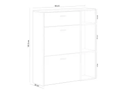 New Skraut Home Sapateira cor Cinzento antracite e Carvalho, 90x26x102cm Natural claro