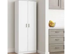 Discount Sapateira Corredor Armário Auxiliar 2 Portas 6 Prateleiras 60cm Branco