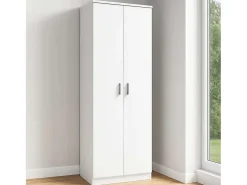 Discount Sapateira Corredor Armário Auxiliar 2 Portas 6 Prateleiras 60cm Branco