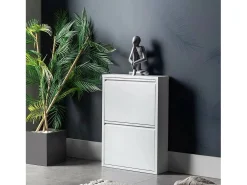 Móvel De Arrumação|Sapateira|Dmora Sapateira Dabadí, Sapateira de metal,Armário de entrada multiusos,Armário para calçado, 50x15h71 cm, Branco