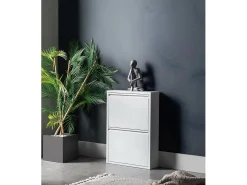 Móvel De Arrumação|Sapateira|Dmora Sapateira Dabadí, Sapateira de metal,Armário de entrada multiusos,Armário para calçado, 50x15h71 cm, Branco